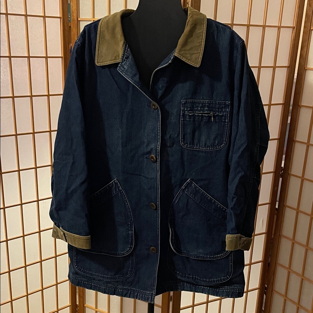 L.L. Bean Women’s Plaid Lined Jean Corduroy Chore Coat